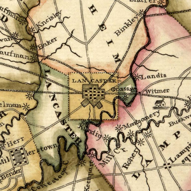 Lancaster County Map 1821 Closeup02  768x768 