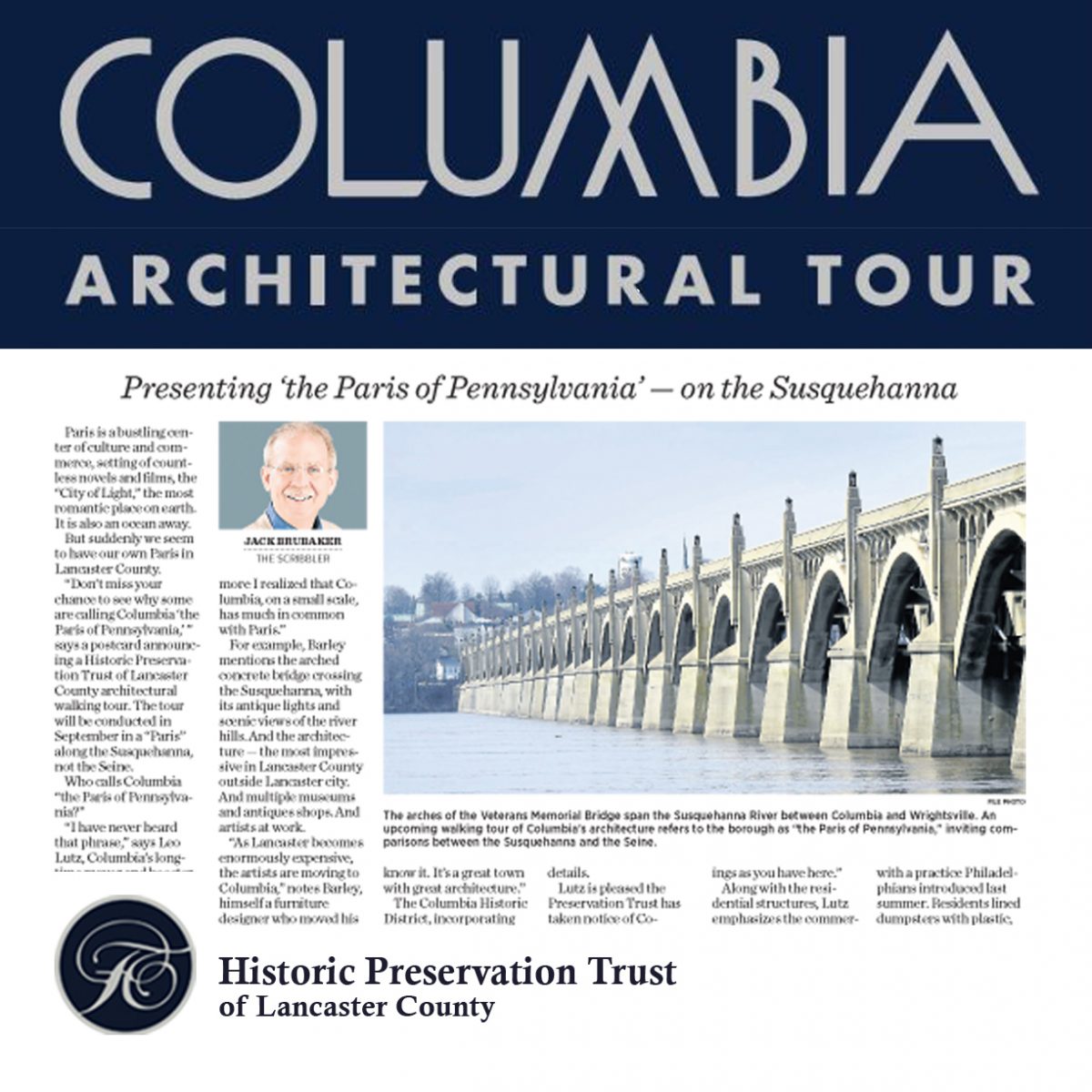 Columbia Architectural Tour Featured in Lancaster Newspaper Historic Preservation Trust of